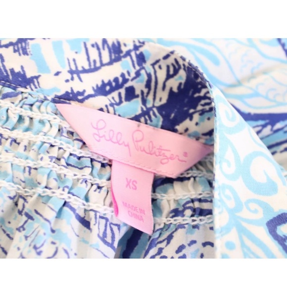 Lilly Pulitzer Elsa Stuffed Shells Silk Blouse - Picture 6 of 8